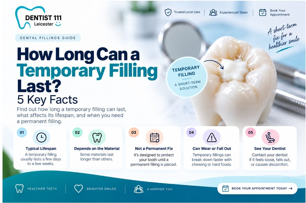 How Long Can a Temporary Filling Last? 5 Key Facts Temporary dental filling protecting a tooth